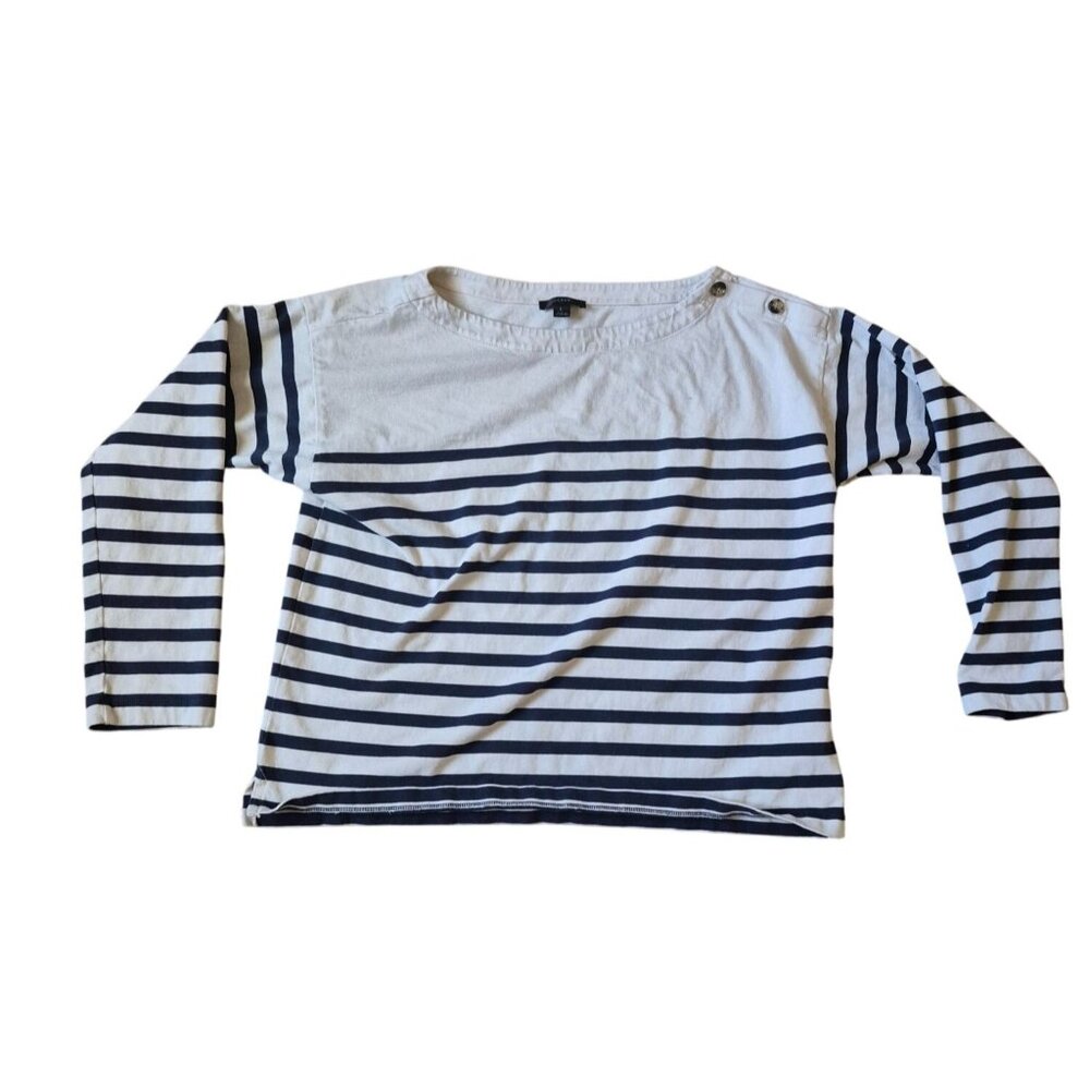 J. Crew Women's‎ Size XL Stripe 3/4 Sleeve Swoop neck Top Shirt Summer Boat